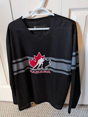 Canada Hockey Logo Black Long Sleeve Jersey Vancouver 2010